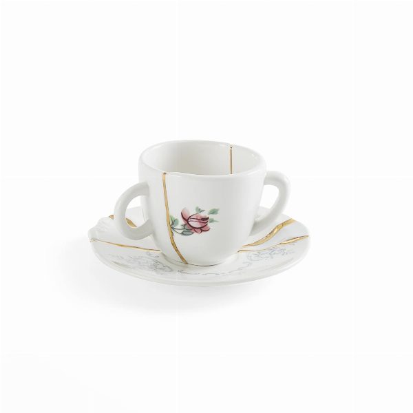Kintsugi Tazza da Caffè con Piattino
