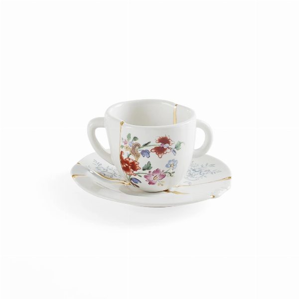 Kintsugi Tazza da Caffè con Piattino