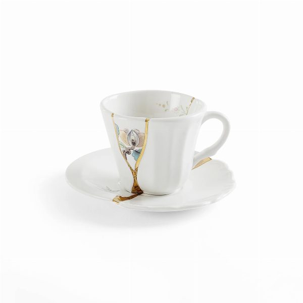Kintsugi Tazza da Caffè con Piattino