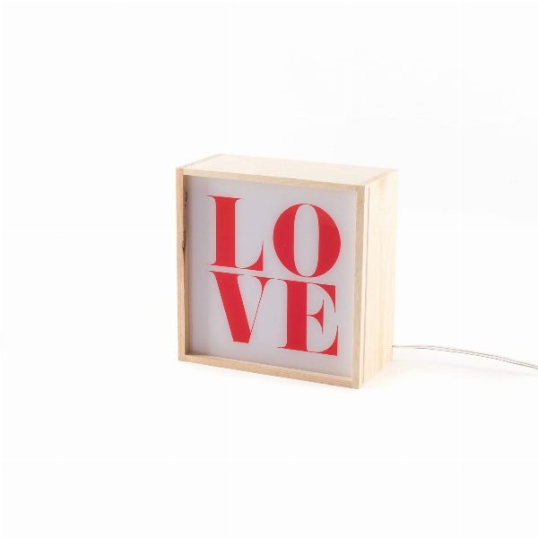 Lampada da tavolo Lighthink Box Change your Mind / Love / Soul Food