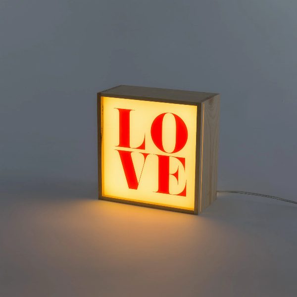 Lampada da tavolo Lighthink Box Change your Mind / Love / Soul Food