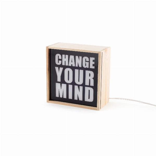 Lampada da tavolo Lighthink Box Change your Mind / Love / Soul Food
