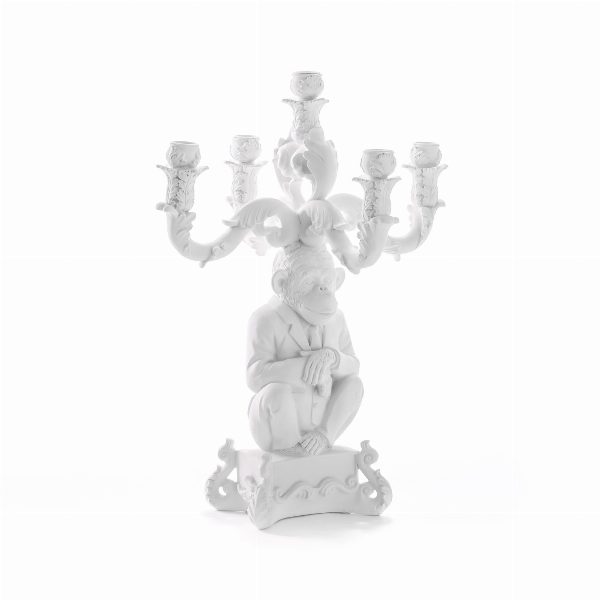 Oggetto decorativo Burlesque Chimp Bianco