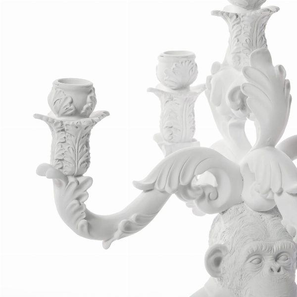 Oggetto decorativo Burlesque Chimp Bianco