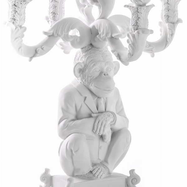 Oggetto decorativo Burlesque Chimp Bianco