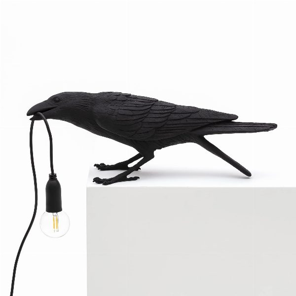 Lampada Uccello Nero Playing All'aperto Bird Lamp
