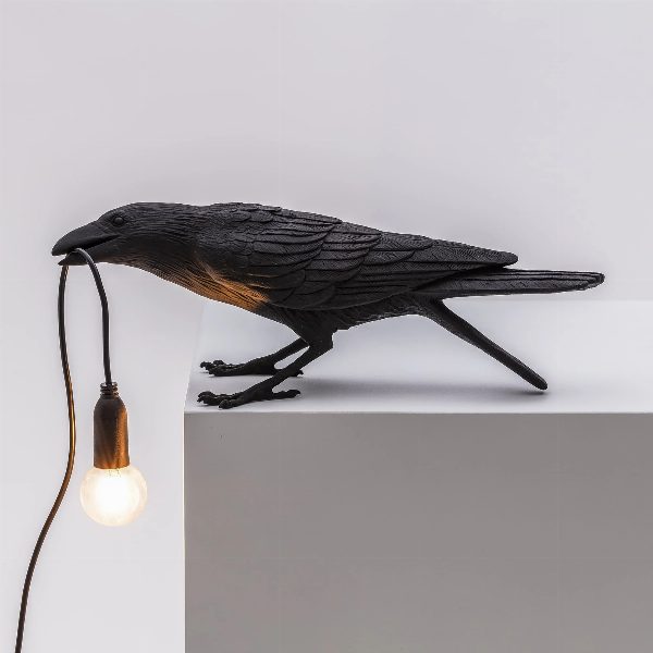 Lampada Uccello Nero Playing All'aperto Bird Lamp