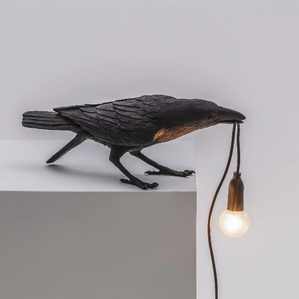 Lampada Uccello Nero Playing All'aperto Bird Lamp