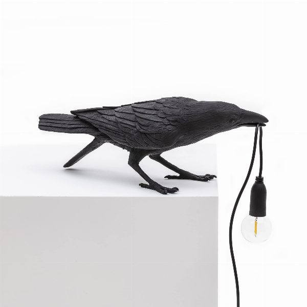 Lampada Uccello Nero Playing All'aperto Bird Lamp