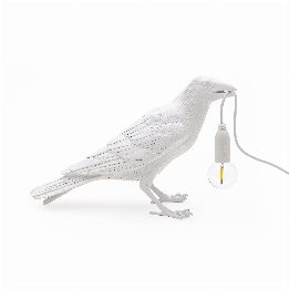 Bird Lamp Bianca Waiting da Esterno
