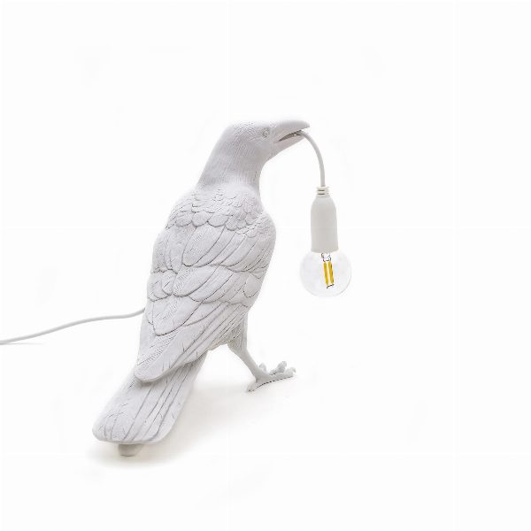 Bird Lamp Bianca Waiting da Esterno