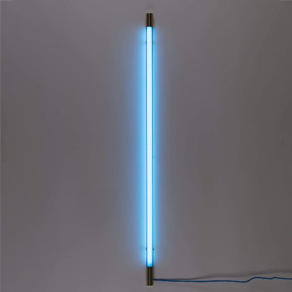 Lampada da terra Linea Golden End Blu