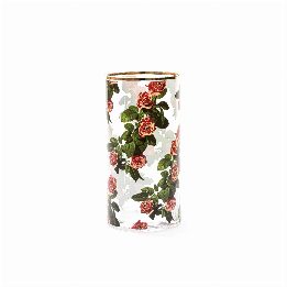 Vaso Cilindrico in Vetro Medio Roses Toiletpaper