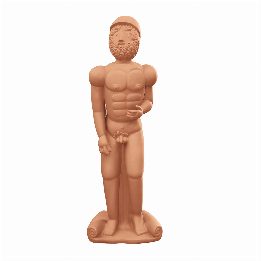 Magna Graecia Statua in Terracotta Bronzo Helmet