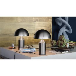 Atollo nickel nero satinato lampada da tavolo