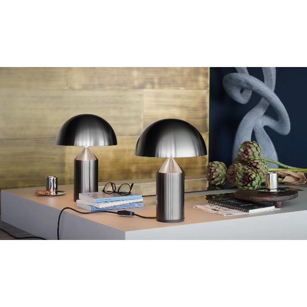 Atollo nickel nero satinato lampada da tavolo