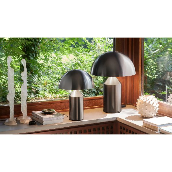 Atollo nickel nero satinato lampada da tavolo