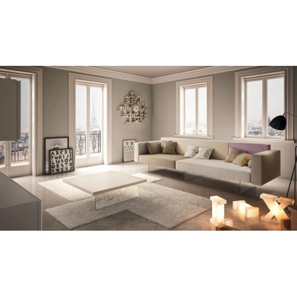 COFFEE TABLE AIR laccato quadrato L. 110,4  H. 41,4 - LAGO