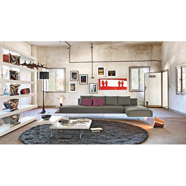 COFFEE TABLE AIR laccato quadrato L. 120  H. 28 - LAGO