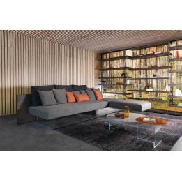 Coffee Table Air rotondo top vetro diam. 90 H. 32,4
