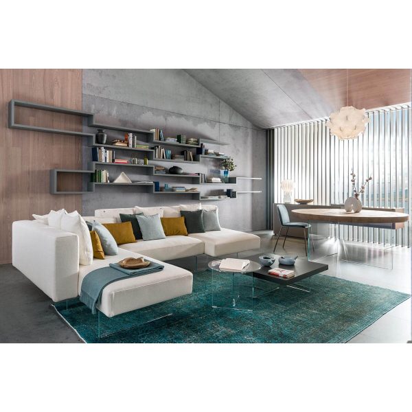 Coffee Table Air rotondo top vetro diam. 120 H. 37,8