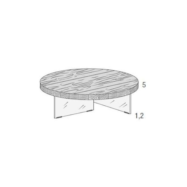 Coffee Table Air rotondo top wildwood diam. 90 H. 28