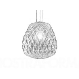 Sospensione PINECONE 50 Vetro Trasp. Gabbia Cromo - FontanaArte