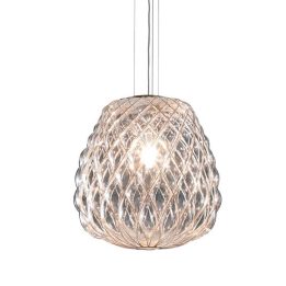 Sospensione Pinecone 50 vetro Trasp. gabbia oro
