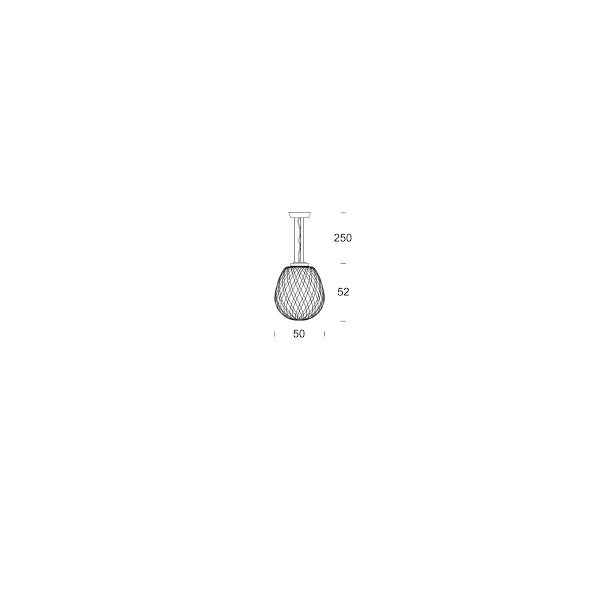 Sospensione Pinecone 50 vetro Trasp. gabbia oro