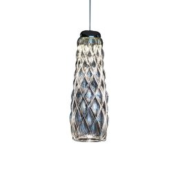 Sospensione Pinecone 23 Vetro Trasp. gabbia Cromo