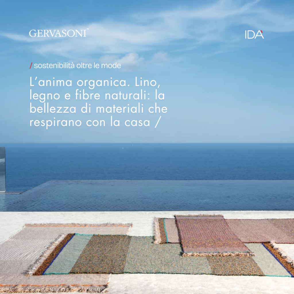 Gervasoni, design ecologico_ida', lino, legno e fibre naturali