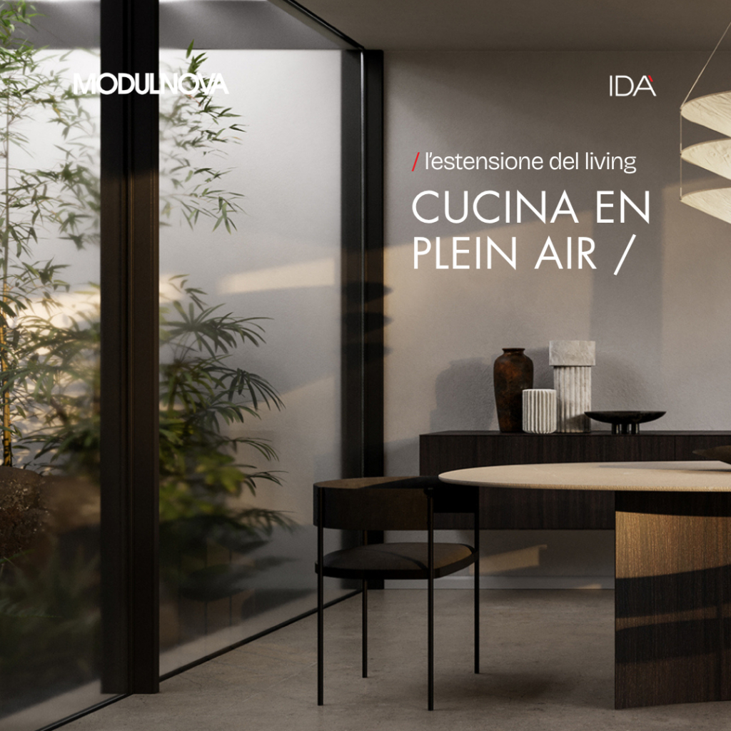 indoor, i consigli di Idà per un solo ambiente. Cucina modulnova ed estensione del living