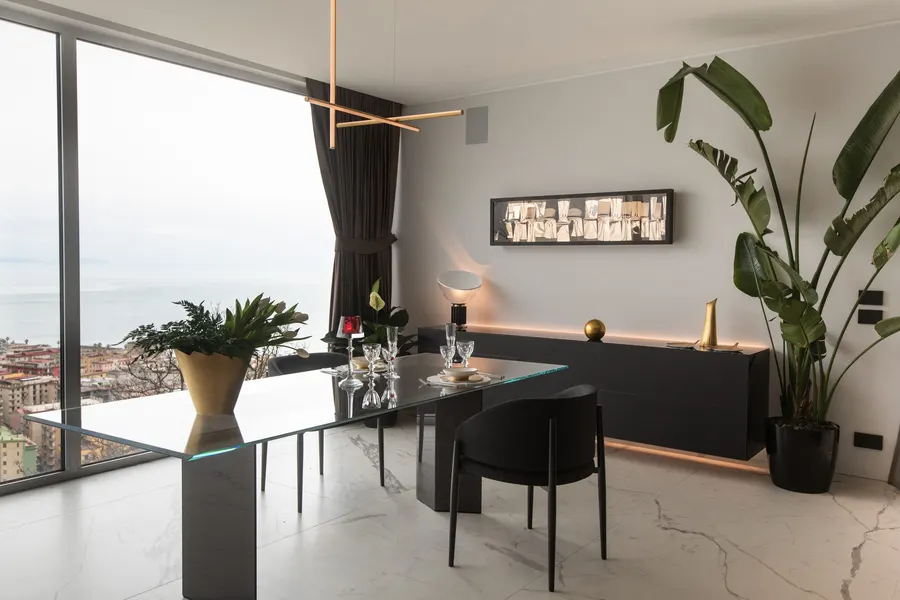 Bellevue Resort, Salerno: zona pranzo con vista mare