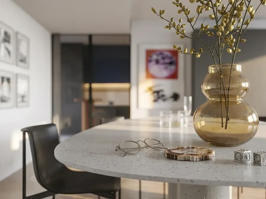 Living e zona pranzo: dettaglio tavolo